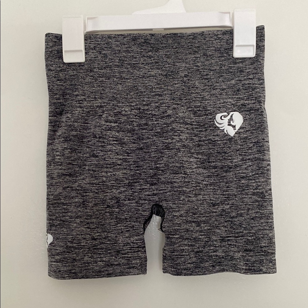 Gray Athletic Shorts with Heart Logo